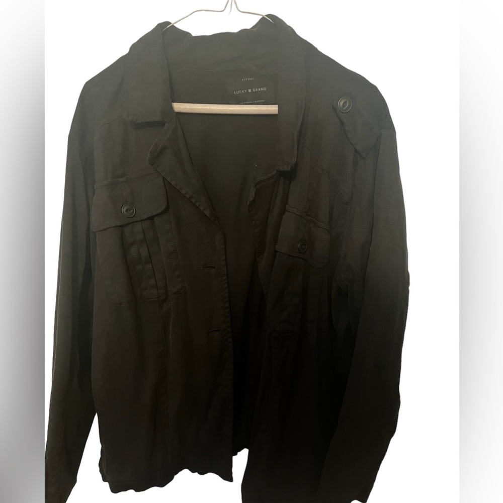 Lucky Brand Plus-Black utility (army) Jacket 2x